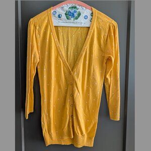 Banana Republic yellow polka dot cardigan